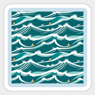 Minimalist Wave and Surf Sticker